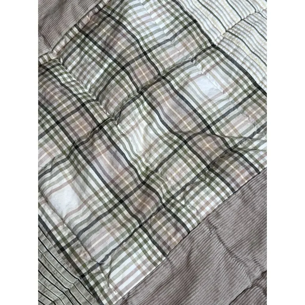Vintage Woolrich Earth tone Plaid Patchwork Pillow Sham Rustic Farmhouse Cotton